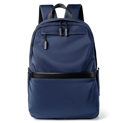 Men's black laptop backpack with a modern, minimalist design.