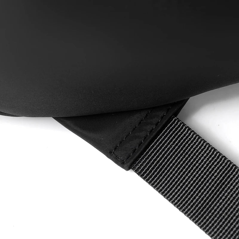 Men's black laptop backpack with a modern, minimalist design.