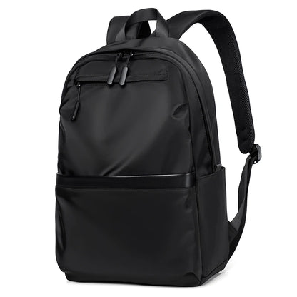 Men's black laptop backpack with a modern, minimalist design.