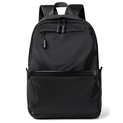 Men's black laptop backpack with a modern, minimalist design.
